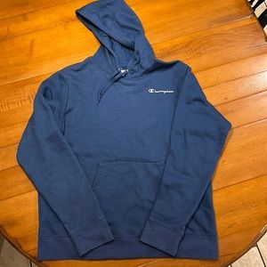 Mens gently worn Champion  hooded sweatshirt size large